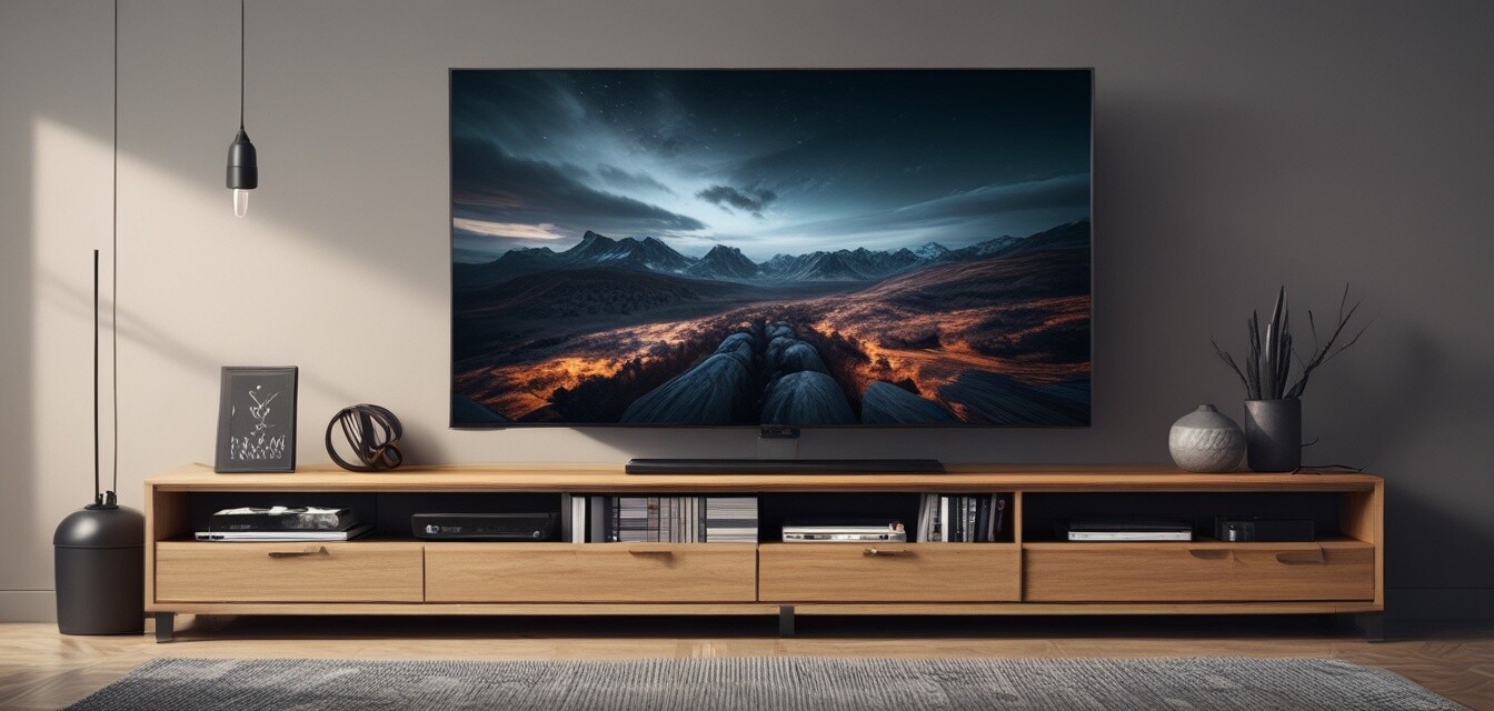 Effective cable management for a wall-mounted TV.